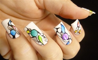 Роспись на ногтях акриловыми красками различные техники