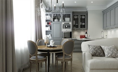 Интерьеры кухонь гостиных в серых оттенках 72 фото 